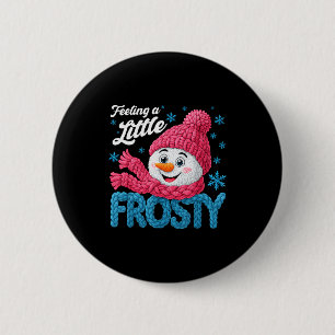 Feeling A Little-frosty Cute Retro Snowman Christm 6 Cm Round Badge