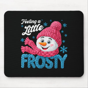 Feeling A Little-frosty Cute Retro Snowman Christm Mouse Pad