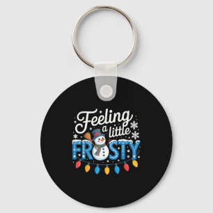 Feeling A Little Frosty Cute Retro Snowman  Key Ring