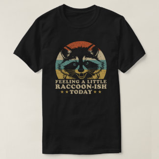 Feeling A Little Raccoonish Today Retro Sunset T-Shirt