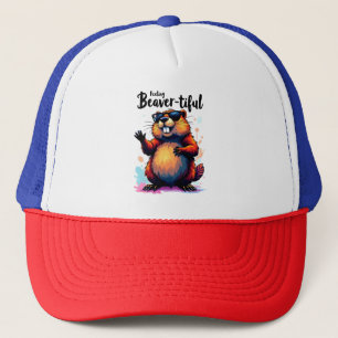 Feeling Beaver-tiful – Funny Beaver Graphic Trucker Hat