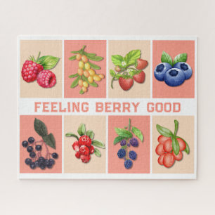 FEELING BERRY GOOD Customisable Strawberry Berries Jigsaw Puzzle