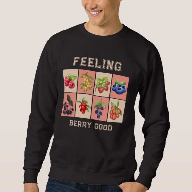 FEELING BERRY GOOD Customisable Strawberry Berries Sweatshirt (Front)