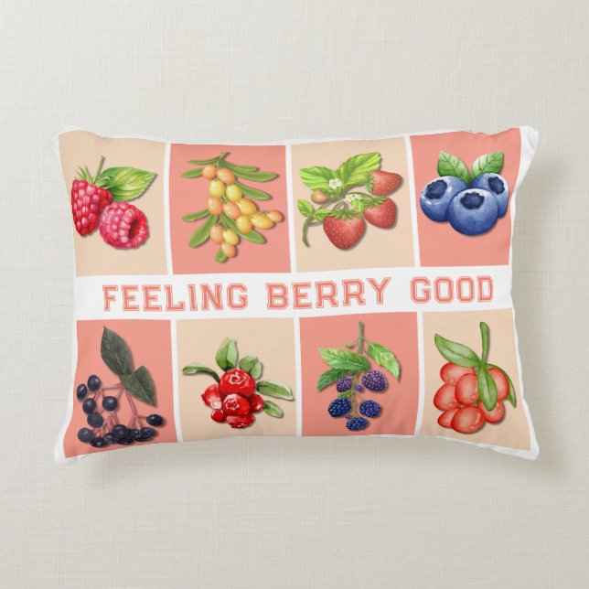 FEELING BERRY GOOD Customisable Strawberry Decorative Cushion (Front)