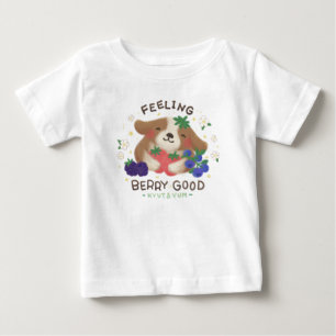 Feeling Berry Good: Cute Dog with Berries Baby T-Shirt