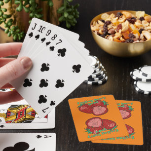 FEELING BERRY GOOD funny strawberry fruit Playing Cards