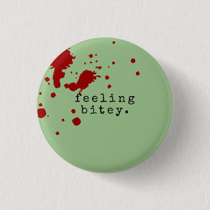 FEELING BITEY Funny Zombie Green 3 Cm Round Badge