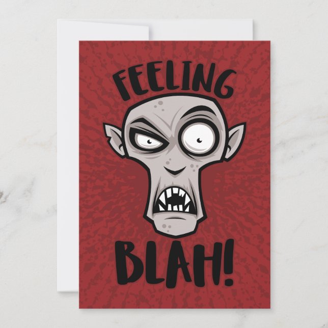 Feeling Blah Nosferatu Vampire Holiday Card (Front)