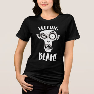 Feeling Blah Nosferatu Vampire In White Tri-Blend Shirt
