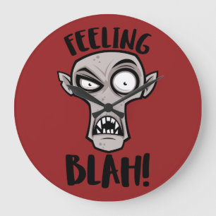 Feeling Blah Nosferatu Vampire Large Clock