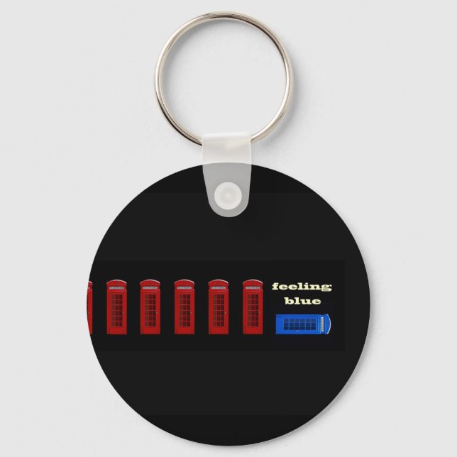 Feeling Blue London England Key Ring (Front)