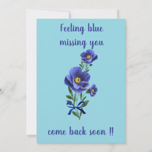 Feeling Blue Missing You Holiday Card