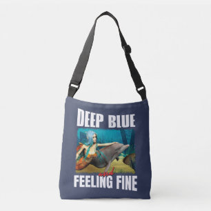 Feeling Blue Ocean Mermaid Dolphin Art Crossbody Bag