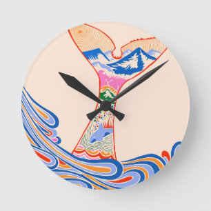 Feeling Blue, Shades of Blue Round Clock