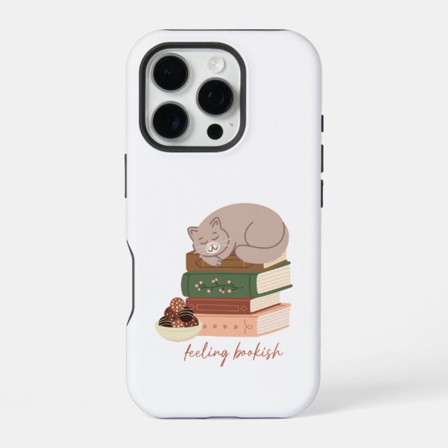 Feeling Bookish Cat iPhone Case (Back)