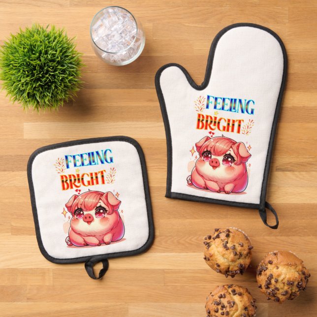 Feeling Bright Oven Mitt & Pot Holder Set (Top Down)