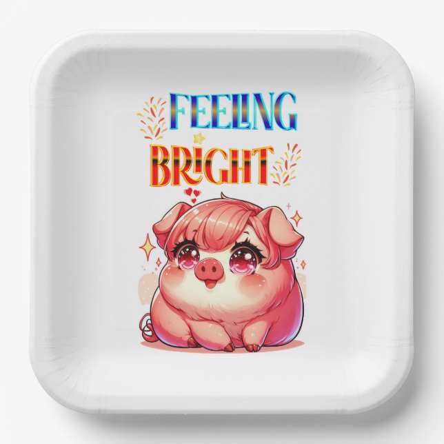 Feeling Bright Paper Plate (Front)