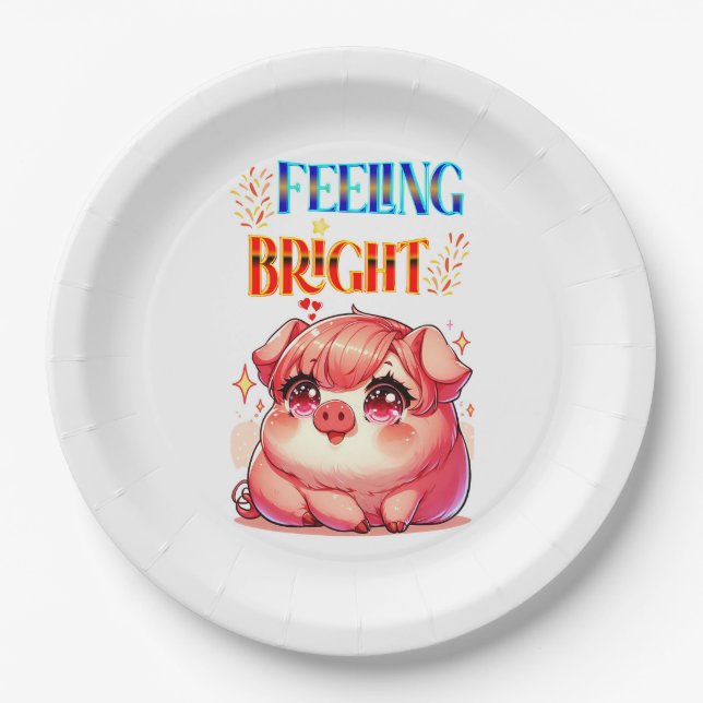 Feeling Bright Paper Plate (Front)