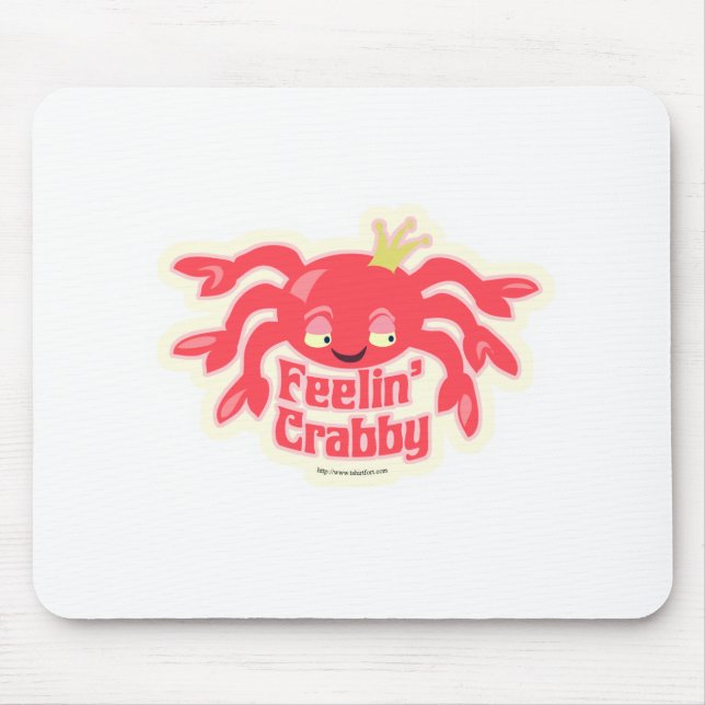 Feeling Crabby Grumpy Crab Logo Cartoon Mouse Pad (Front)