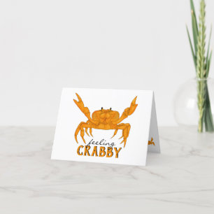 Feeling Crabby, orange crab Thank You Card