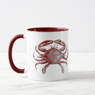 Feeling Crabby Red Pencil Ocean Crab Art Mug