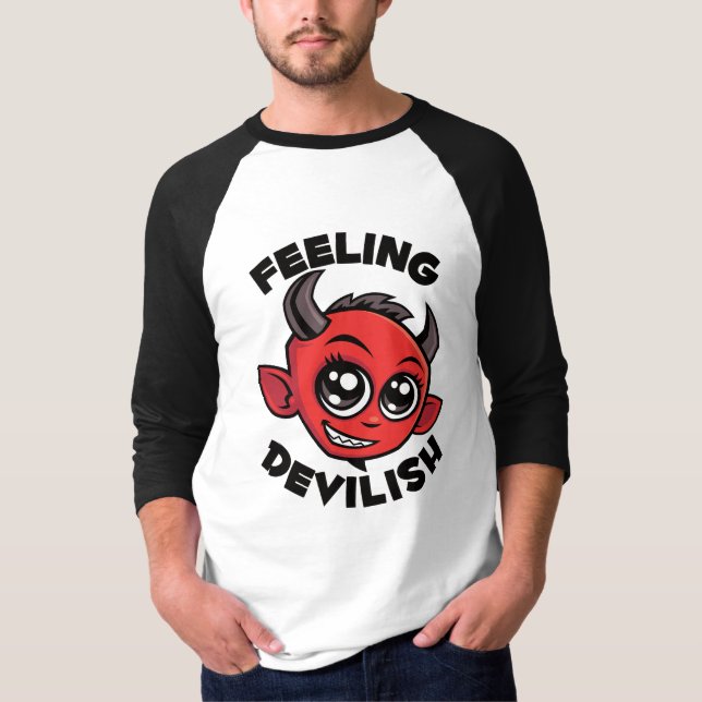 Feeling Devilish Cute Smiling Devil T-Shirt (Front)