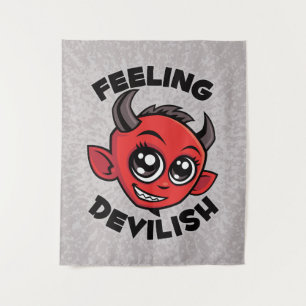 Feeling Devilish Cute Smiling Devil Tapestry