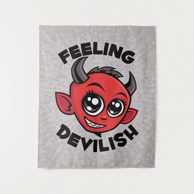 Feeling Devilish Cute Smiling Devil Tapestry (Front)