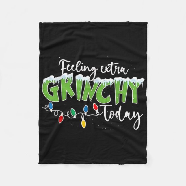 Feeling Extra Today Funny Christmas 2024  Fleece Blanket (Front)