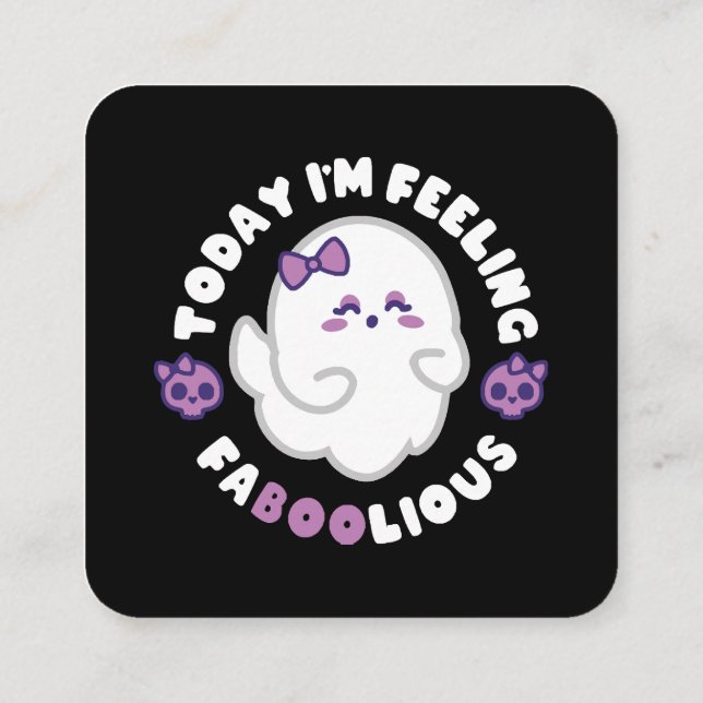 Feeling Faboolious Square Business Card (Back)
