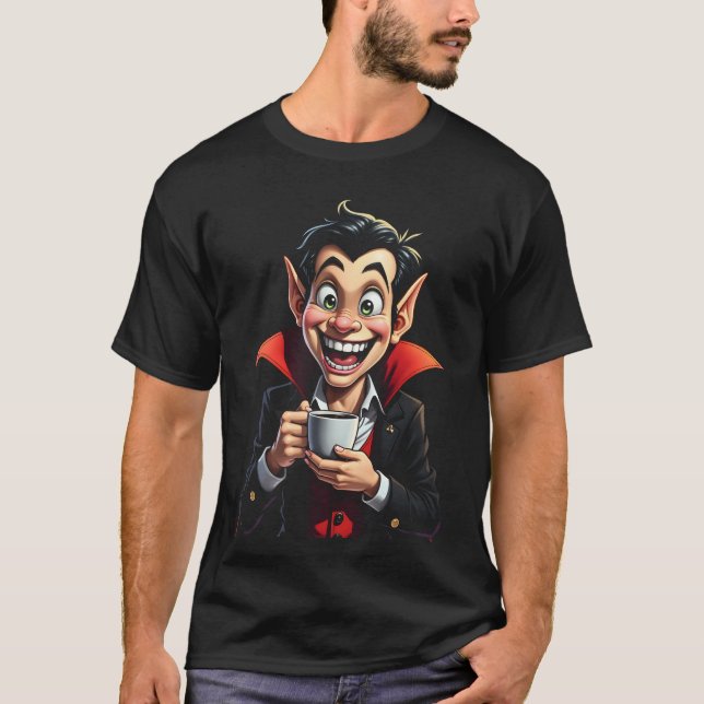 Feeling Fantastic Vampire Coffee Break T-Shirt (Front)