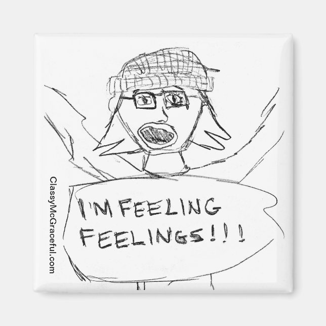 "Feeling Feelings" square magnet (Front)