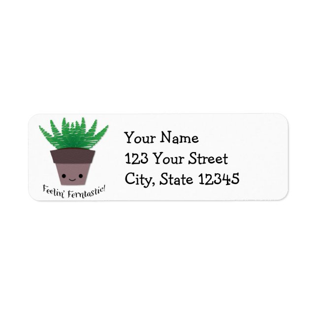 Feeling Ferntastic Fern Return Address Label (Front)