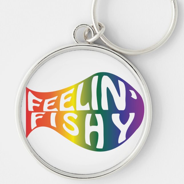 Feeling Fishy Rainbow Logo Key Ring (Front)