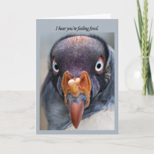 Feeling fowl, a hungey vulture get well soon card