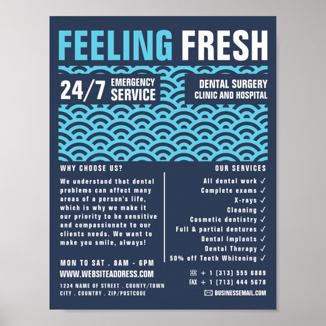 Feeling Fresh, Dentistry, Dentist Advert Poster (Front)