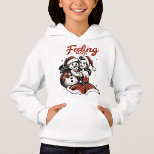 Feeling Frosty Hoodie - Retro Girl & Snowman Chris