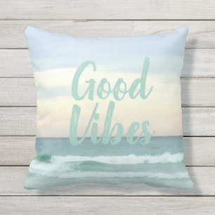 Feeling Good Vibes In My Happy Place Outdoor Cushion