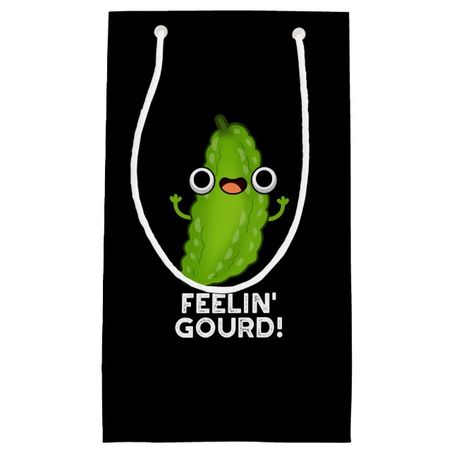 Feeling Gourd Funny Feeling Good Dark BG Small Gift Bag (Front)