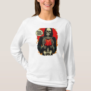 Feeling Gourdgeous Skeleton Hand Holding Pumpkin T-Shirt