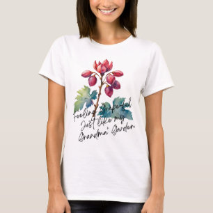 Feeling Grapeful Grandma's Garden Floral Art T-Shirt
