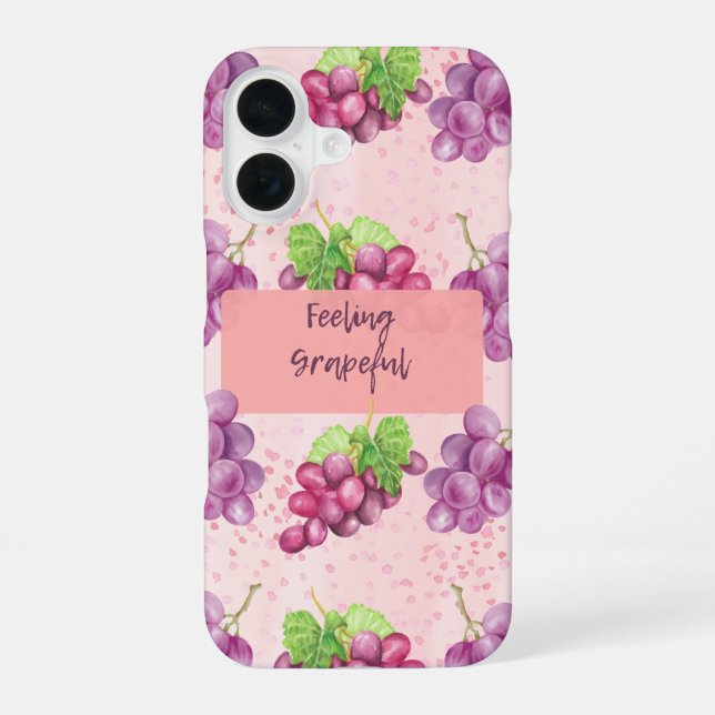 Feeling Grapeful iPhone 16 Case (Back)