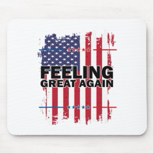 Feeling Great Again Trump 2024 American Usa Flag V Mouse Pad