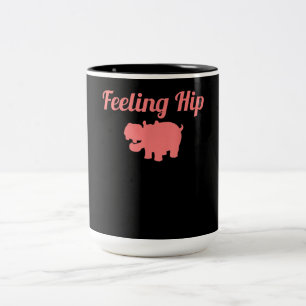 Feeling Hip Hippopotamus Funny Hippo Kid Gifts Two-Tone Coffee Mug