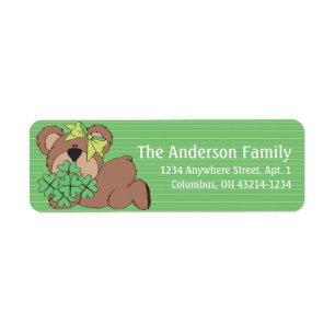 Feeling Irish Brown Bear 1 St. Patrick's Day Label Return Address Label