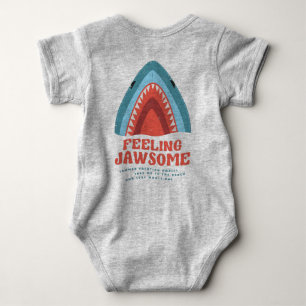 Feeling Jawsome Shark Funny Summer Puns Baby Bodys Baby Bodysuit