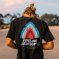 Feeling Jawsome Shark Funny Summer Puns Black