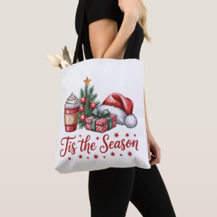 Feeling Jolly Christmas Tree Hot Cocoa Holiday Tote Bag