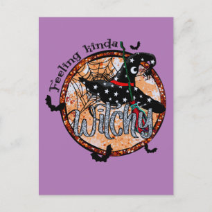Feeling Kinda Witchy - Halloween Witch Hat Postcard