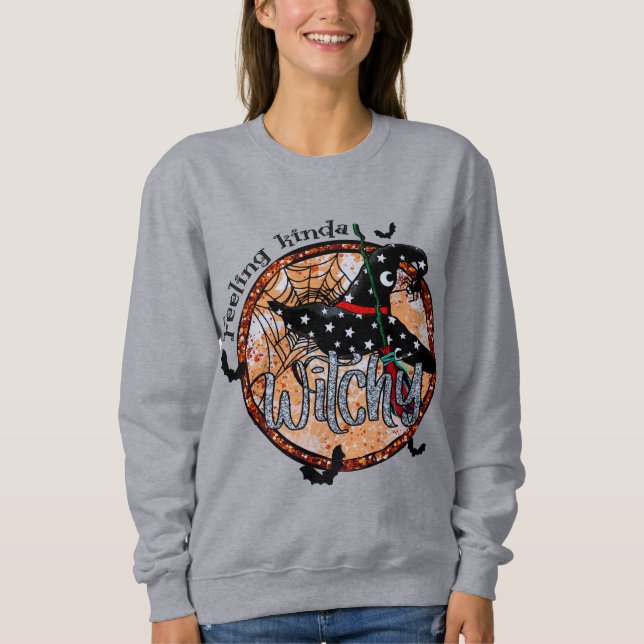 Feeling Kinda Witchy - Halloween Witch Hat Sweatshirt (Front)
